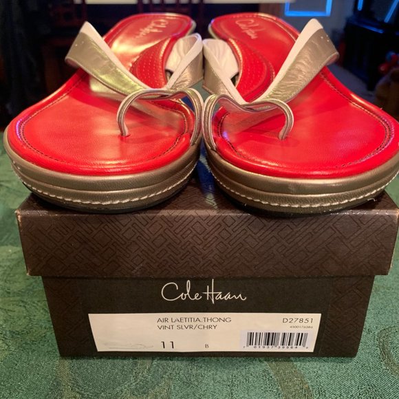 Cole Haan Laetitia Air Thong Sandal Anthracite Patent & Leather 11B - Picture 5 of 6